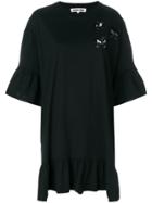 Mcq Alexander Mcqueen Embellished Monster Patch T-shirt Dress - Black
