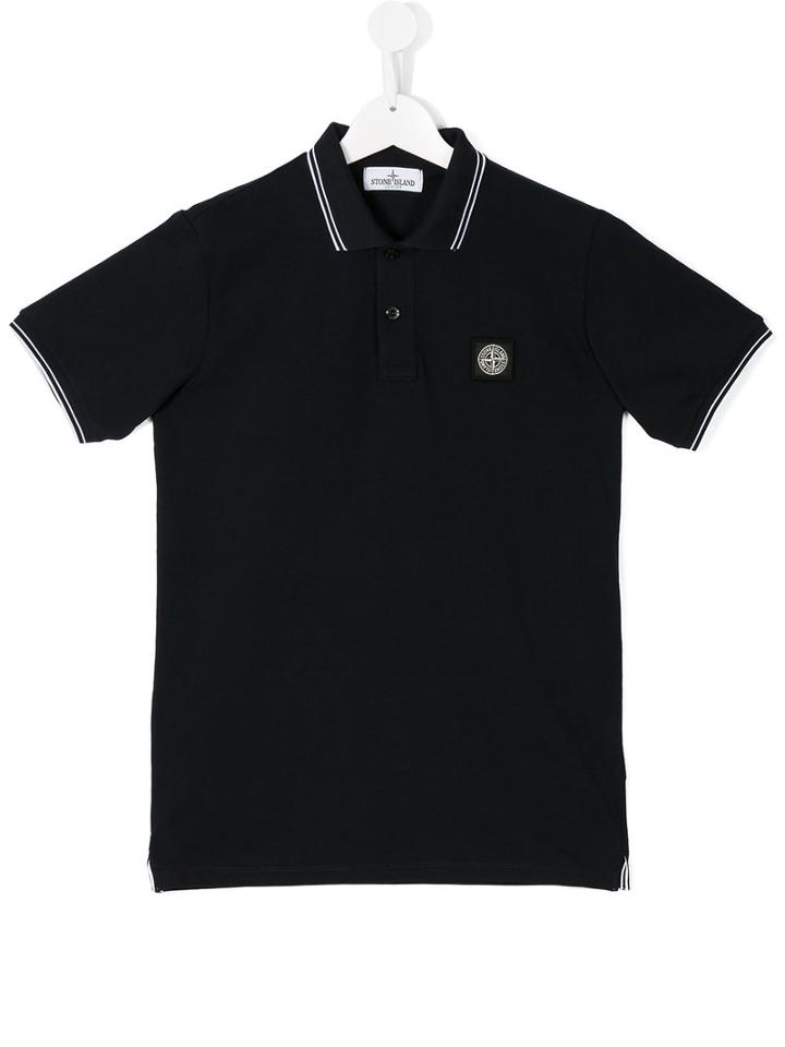 Stone Island Junior - Classic Polo Shirt - Kids - Cotton/spandex/elastane - 14 Yrs, Black