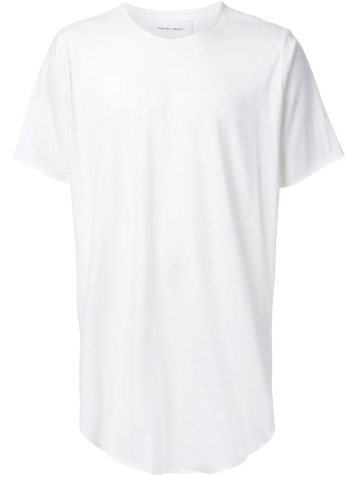 Strateas Carlucci 'raw' Scoop Neck T-shirt, Men's, Size: Large, White, Cotton