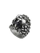 Gucci Lion Head Ring With Crystal - Silver