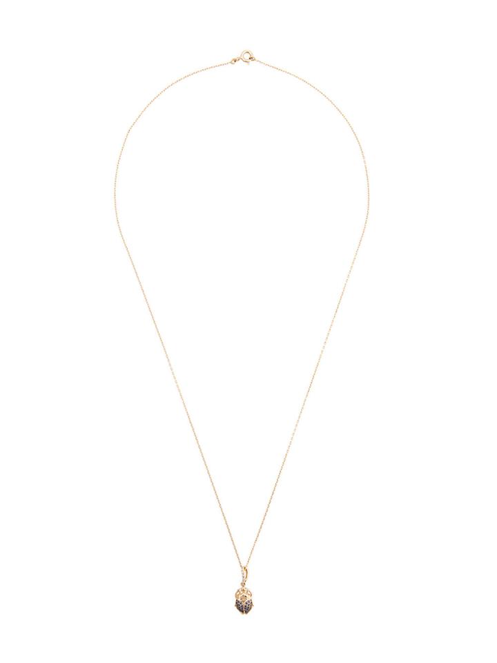 Aurelie Bidermann Scarab Pendant Necklace - Metallic