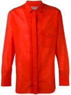 Yohji Yamamoto Chest-pocket Shirt, Men's, Size: 4, Red, Cotton