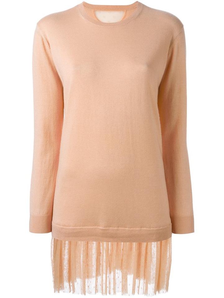 Red Valentino Tulle Bottom Sweater Dress, Women's, Size: Medium, Pink/purple, Silk/polyamide/cashmere