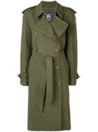 Burberry Vintage Double Breasted Trench Coat - Green