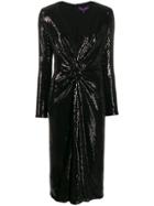 Ralph Lauren Collection Sequin Embroidery Midi Dress - Black