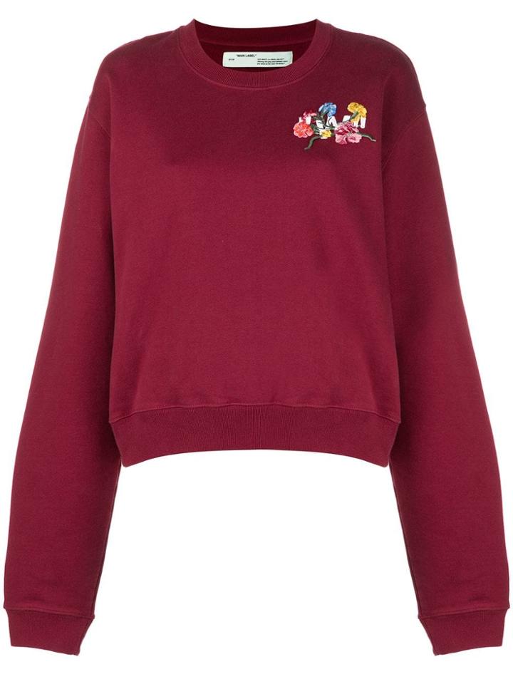 Off-white Flower Chest Sweatshirt - Red