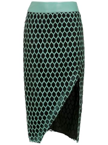 Cruise Geo Leather Skirt - Black