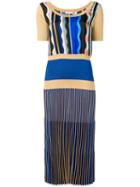 Emilio Pucci Guanabana Print Pleated Midi Dress - Blue