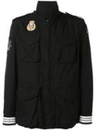 Amen Embellished Field Jacket, Men's, Size: 46, Black, Cotton/polybutylene Terephthalate Pbt/polyester/polyamide