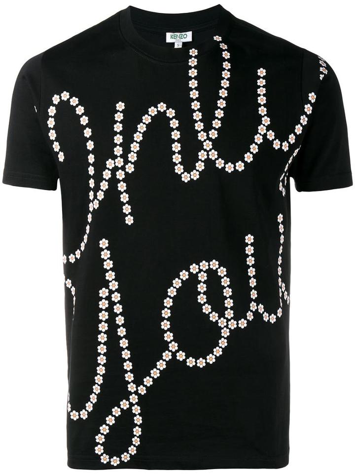 Kenzo Only You Daisy Print T-shirt, Men's, Size: Large, Black, Cotton