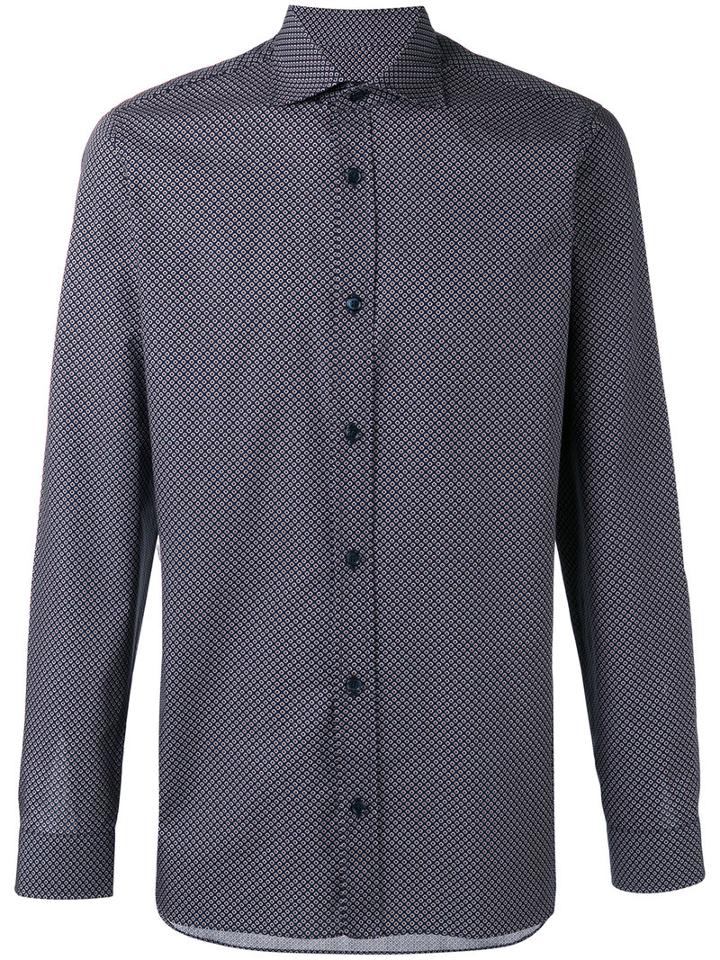 Z Zegna - Printed Longsleeve Shirt - Men - Cotton - 42, Blue, Cotton