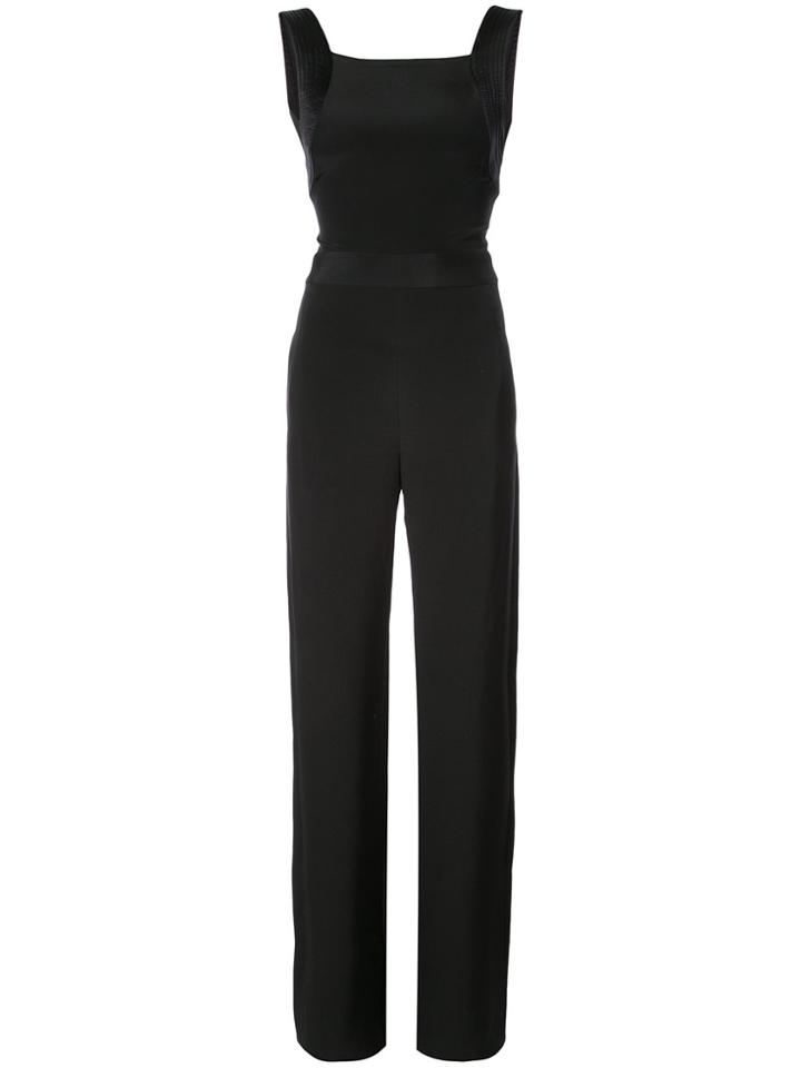 Adam Lippes Ribbed Detailing Sleeveless Jumpsuit - Black