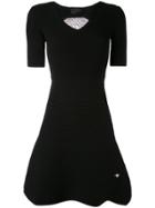 Philipp Plein Ribbed Skirt Skater Dress - Black