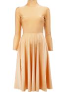Balenciaga Pleated Skirt Midi Dress, Women's, Size: 40, Nude/neutrals, Polyamide/spandex/elastane