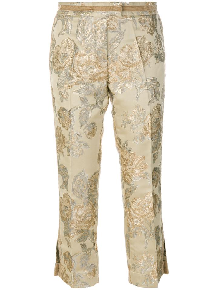 Christian Pellizzari Floral Jacquard Tailored Trousers - Nude &