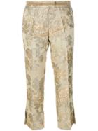 Christian Pellizzari Floral Jacquard Tailored Trousers - Nude &