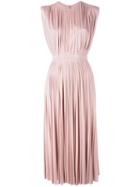 Valentino Pleated Midi Dress, Women's, Size: 38, Pink/purple, Silk