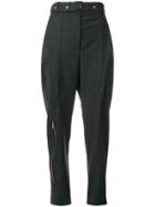Proenza Schouler Lightweight Wool Belted Straight Pant - Grey
