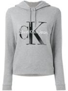 Calvin Klein Jeans Logo Print Hoodie, Women's, Size: Medium, Grey, Cotton
