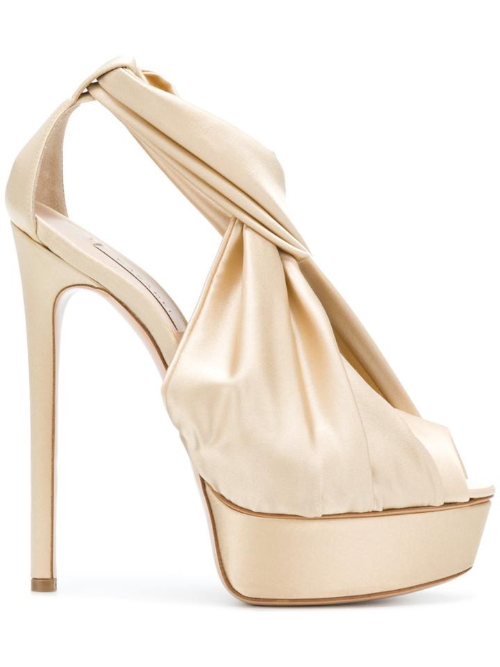 Casadei Wrap Detail Sandals - Nude & Neutrals