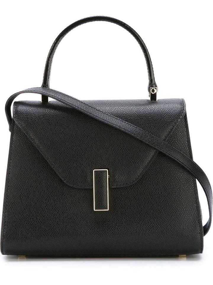 Valextra Buckle Detail Satchel Bag, Women's, Black