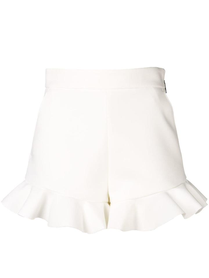 Msgm Ruffle Trim Shorts - White