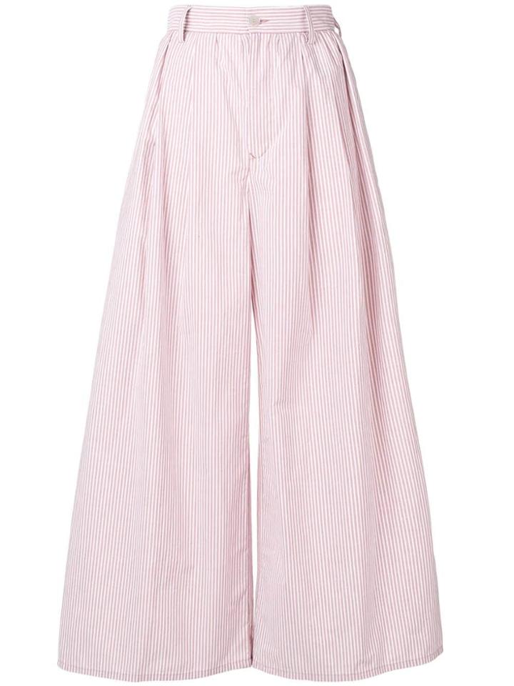 Mm6 Maison Margiela Striped Wide-leg Trousers - Red