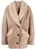Isabel Marant Shearling Lined Leather Jacket - Neutrals