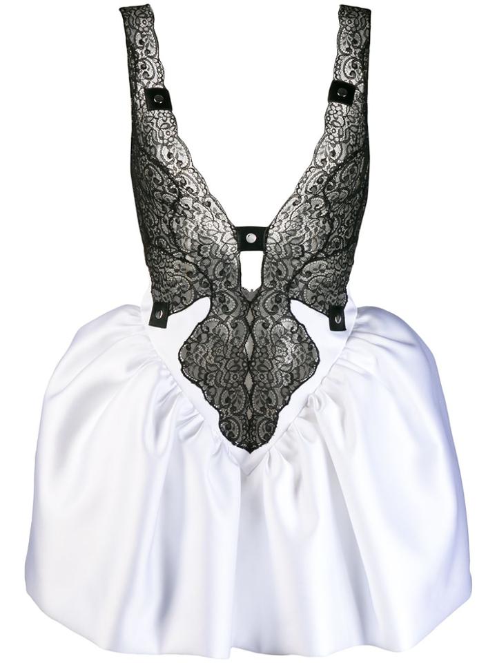 Christopher Kane Cupcake Lace Bodice Mini Dress - White