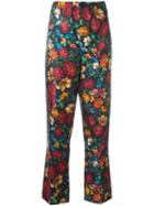 Gucci Floral Print Trousers, Women's, Size: 44, Silk