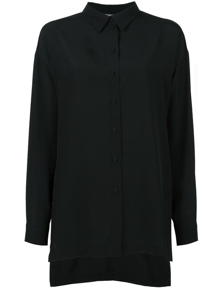 Alberta Ferretti High Low Blouse, Women's, Size: 42, Black, Silk