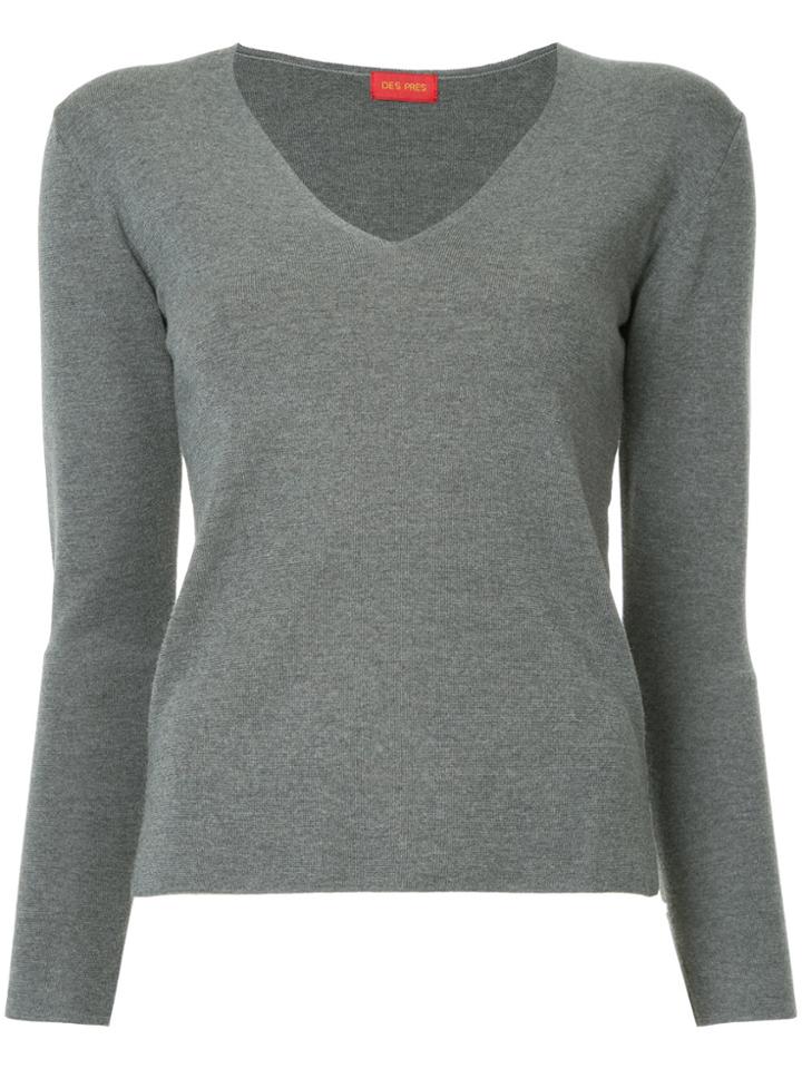 Des Prés V-neck Jumper - Grey