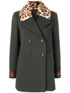 Etro Leopard Collar Coat - Green