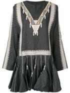 Diesel Black Gold Embroidered Flared Dress - Grey