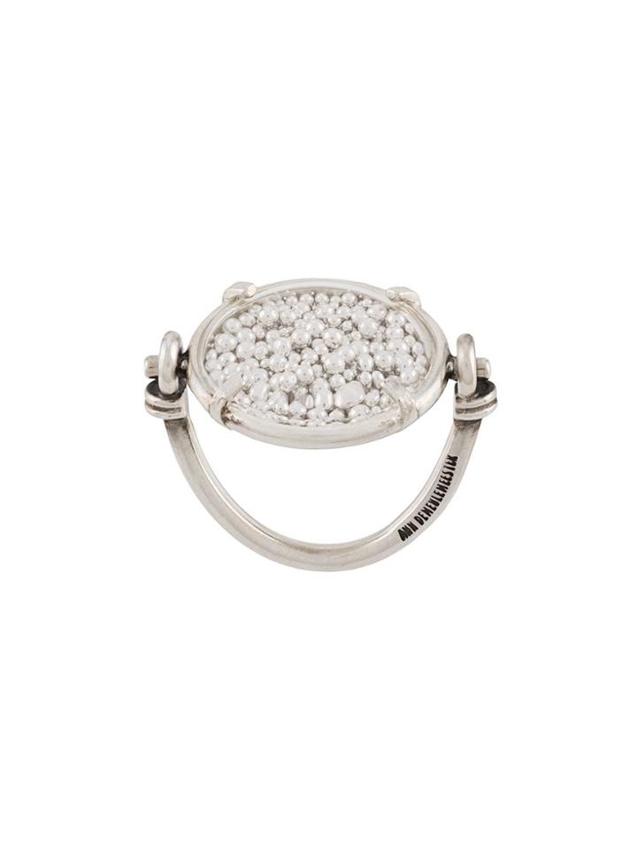 Ann Demeulemeester Beaded Round Glass Ring - Silver
