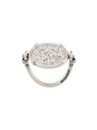 Ann Demeulemeester Beaded Round Glass Ring - Silver