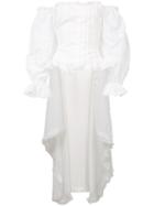 Off The Shoulder Ruffle Back Top - Women - Cotton - M, White, Cotton, Faith Connexion