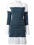 Opening Ceremony Gathered Shirt Dress, Women's, Size: 4, Blue, Cotton