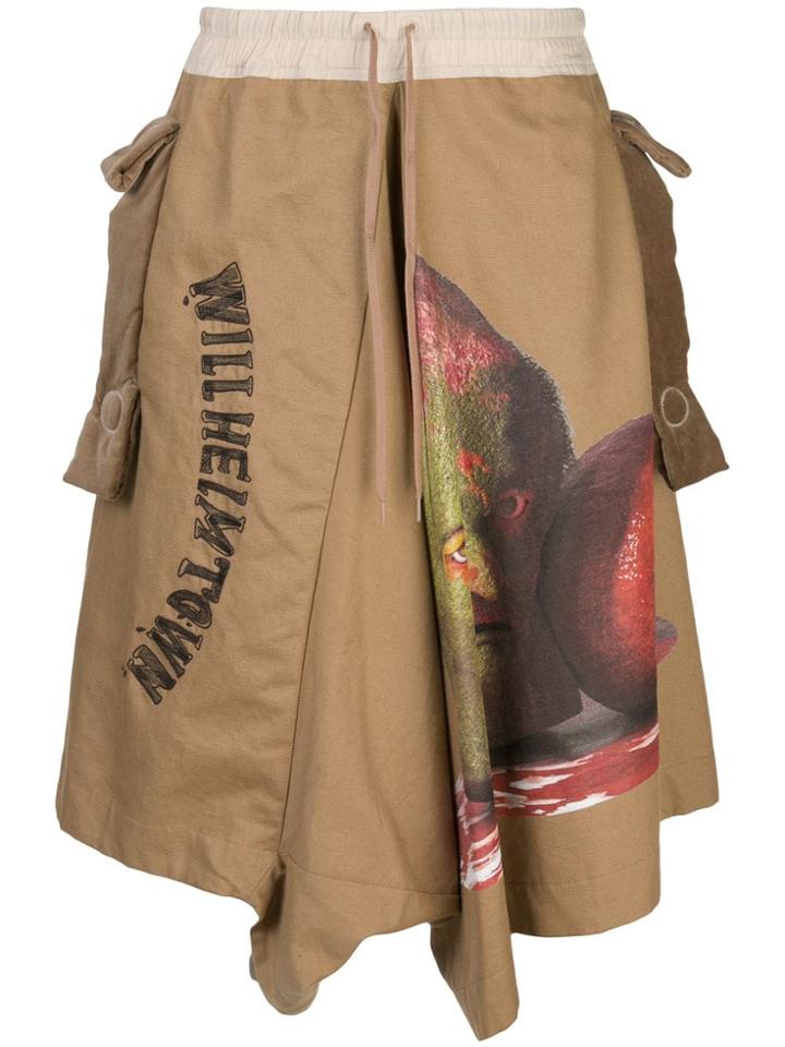 Bernhard Willhelm Graphic Print Drop-crotch Trousers - Brown