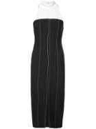 Cinq A Sept Two Tone Stitch Detailed Dress - Black