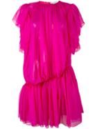 Gianluca Capannolo - Drop Waist Sheer Dress - Women - Silk - 42, Pink/purple, Silk