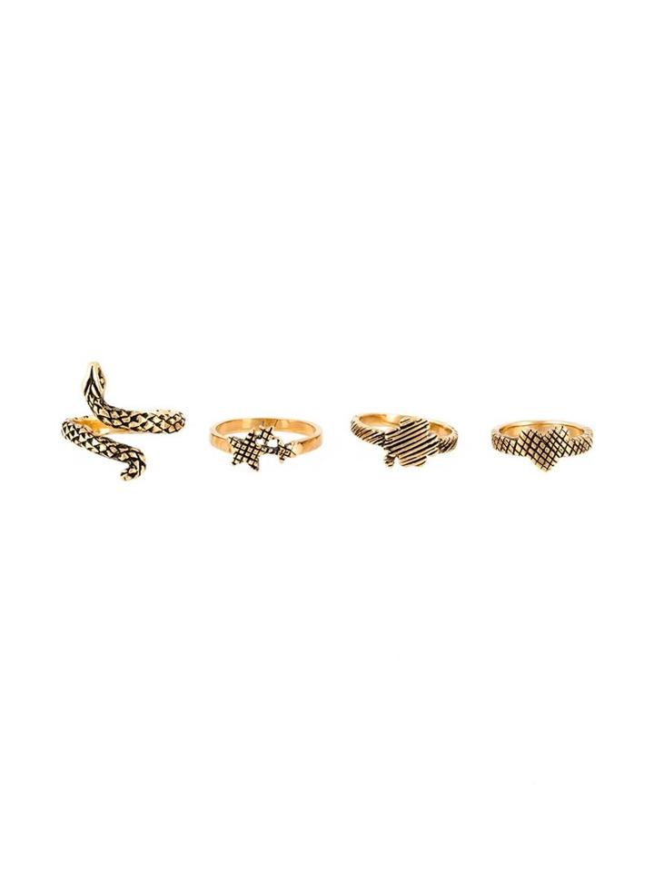 Saint Laurent Set Of Four Rings