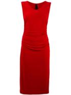 Norma Kamali Shirred Waist Dress, Women's, Size: Large, Red, Polyester/spandex/elastane