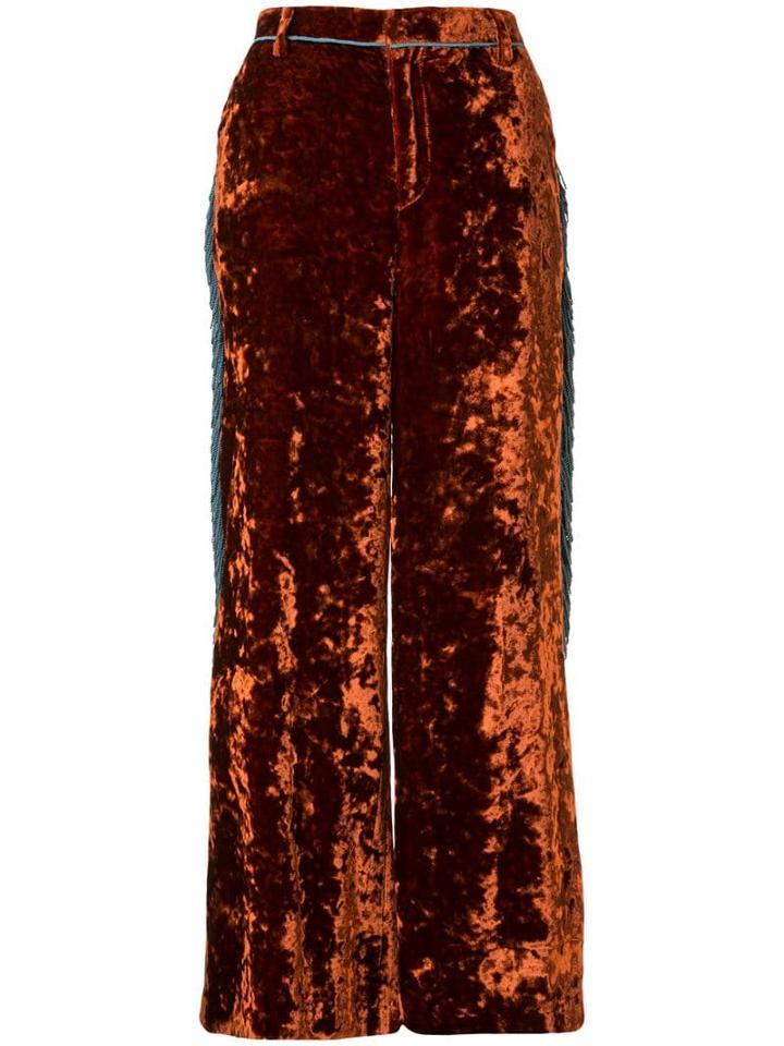 Facetasm Cropped Vlvet Trousers - Orange