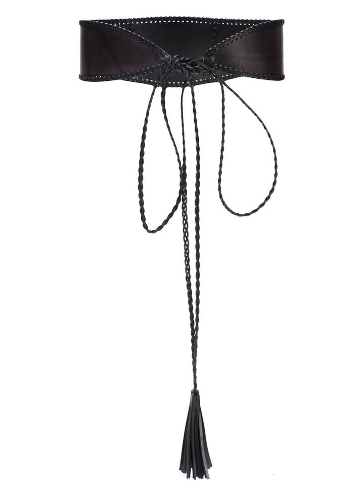 Alberta Ferretti - Lace-up Belt - Women - Leather - M, Black, Leather