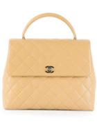 Chanel Vintage Quilted Trapeze Tote, Women's, Nude/neutrals