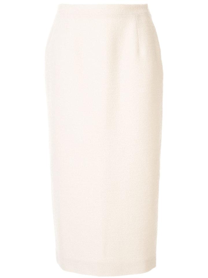 Alessandra Rich Knitted Midi Skirt - White
