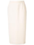 Alessandra Rich Knitted Midi Skirt - White