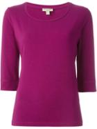 Burberry Brit 'house Check' Cuffs T-shirt, Women's, Size: Xs, Pink/purple, Cotton/spandex/elastane