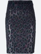 Roseanna 'leo' Pencil Skirt, Women's, Size: 38, Black, Cotton/polyamide/acetate